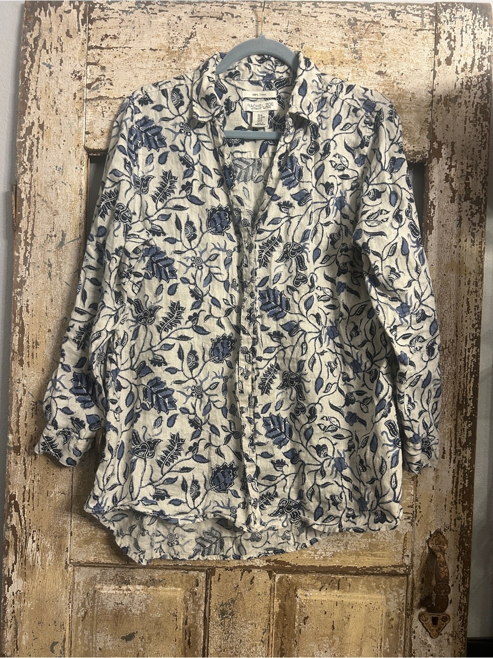 Rachel Zoe Floral Button-Up Shirt, 100% Linen